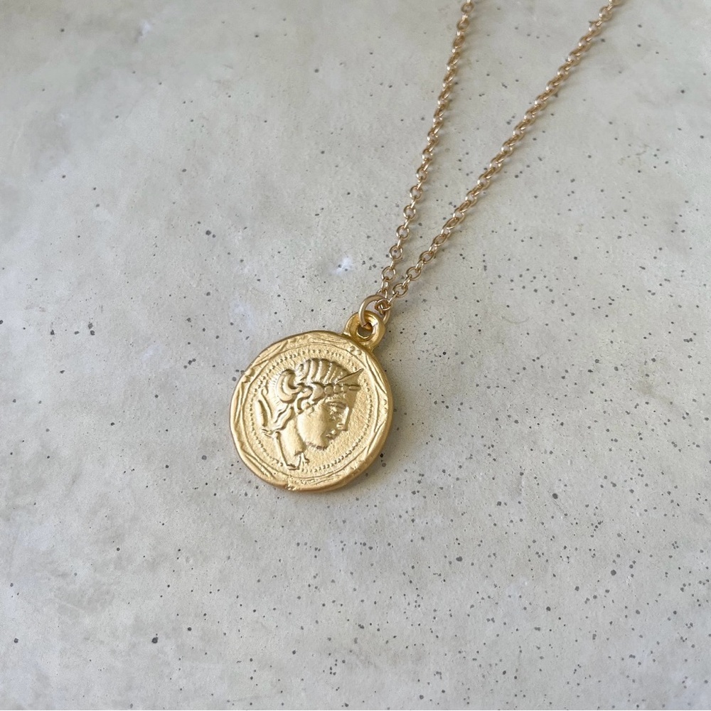Gold Artemis Goddess coin necklace